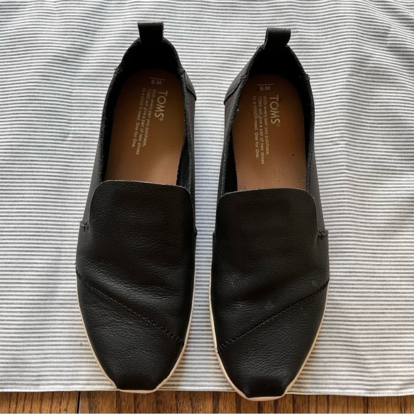 Toms Shoes - TOMS Leather Sneakers Black 9
